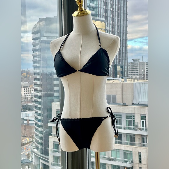 🆕 ZIMMERMANN 🧿 NWOT Vitali Trimmed Mini Tri Bikini, Black, Sz 2 - US 6 / 8 - Picture 3 of 15